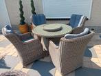 Ronde wicker tuinset / diningset  zgan, Ophalen, 4 zitplaatsen, Zo goed als nieuw, Wicker