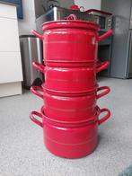 Pannenset, geëmailleerd (Vintage), Ophalen, Gebruikt