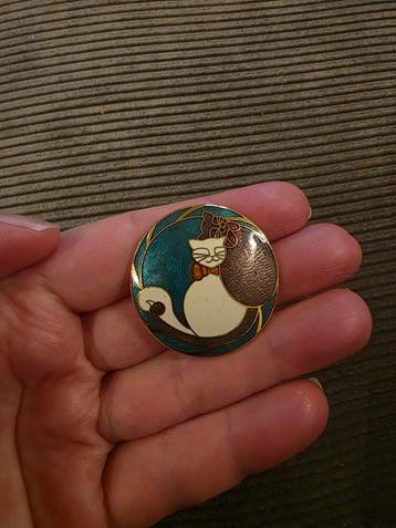 Vintage broche kat poes  beschikbaar voor biedingen