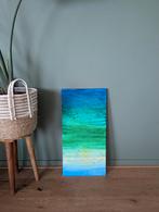 Abstract Schilderij - Blauw en Groen, Ophalen