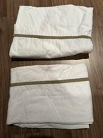 2x lakentje groene streep 100x150, Kinderen en Baby's, Kinderkamer | Beddengoed, Ophalen of Verzenden, Zo goed als nieuw, Wit