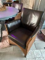 LOOM bruin leren eettafel stoelen , 4 stuks, Gebruikt, Bruin, Ophalen of Verzenden, Leer