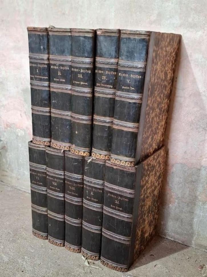Antieke atiquariaat 10 set boeken encyclopedie katholieke, Boeken, Encyclopedieën, Gelezen, Complete serie, Ophalen of Verzenden