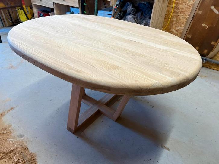 Massief blank eiken eettafel 114x 155, Huis en Inrichting, Tafels | Eettafels, Zo goed als nieuw, 100 tot 150 cm, 150 tot 200 cm