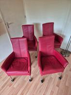 4 Vervoort Eetkamerstoelen, rood, Ophalen in Aduard., Ophalen