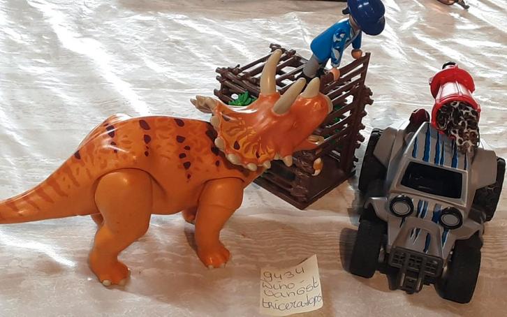 9434 dinovangst triceratops met jong, Kinderen en Baby's, Speelgoed | Playmobil, Zo goed als nieuw, Complete set, Ophalen of Verzenden