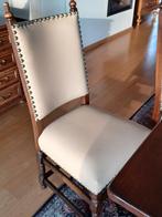eikenhouten stoelen, recent met leer bekleed, 6 stuks, Antiek en Kunst, Ophalen