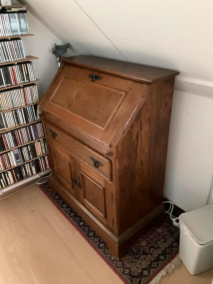 Vintage secretaire bureau, Huis en Inrichting, Kasten | Buffetkasten, Gebruikt, 100 tot 150 cm, 50 tot 100 cm, 25 tot 50 cm, Met lade(s)