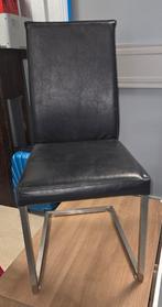 6 Zwarte Eetkamerstoelen - Inbox Voet, Ophalen, Gebruikt, Zwart, Metaal