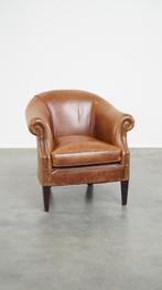 Zeer comfortabele, elegante rundleren clubfauteuil, Ophalen, Gebruikt, Klassiek, 75 tot 100 cm