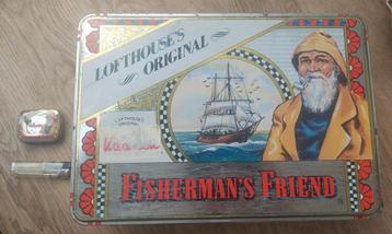 2 blikken Fishermans friend 1x groot+1klein vintage blikken beschikbaar voor biedingen