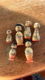 6 kleine houten poppetjes vintage, Ophalen of Verzenden, Zo goed als nieuw