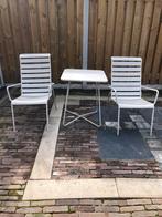 2 Beige tuinstoelen, koopje €15,00, Tuin en Terras, Ophalen, Gebruikt, Metaal