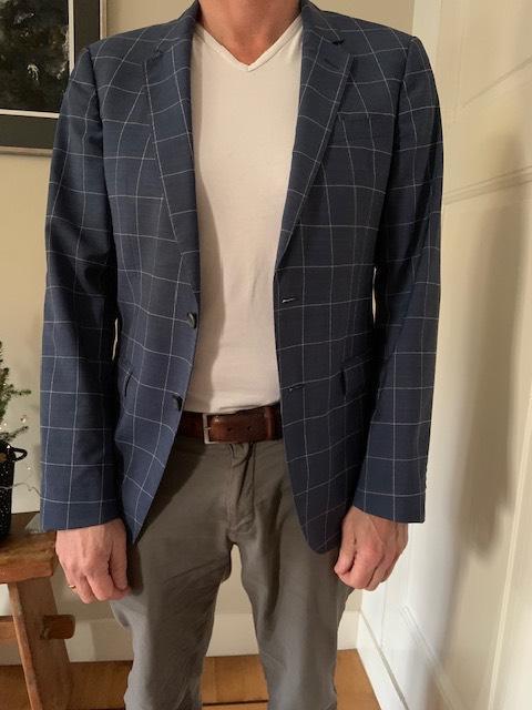 Blauw geruit heren Kolbert Tommy Hilfinger maat 48, Kleding | Heren, Kostuums en Colberts, Zo goed als nieuw, Maat 48/50 (M), Blauw