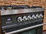 🔥Luxe Fornuis Boretti 60 cm antraciet & rvs 300 graden oven, Witgoed en Apparatuur, Fornuizen, 4 kookzones, Vrijstaand, 90 tot 95 cm