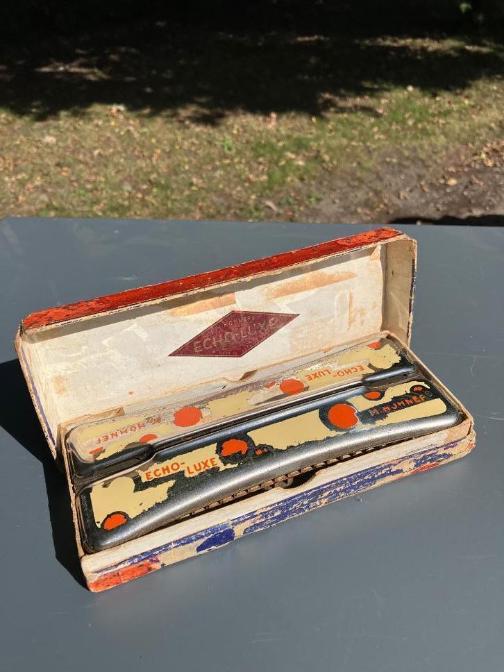 Horner mondharmonica Echo-Luxe, Muziek en Instrumenten, Blaasinstrumenten | Mondharmonica's, Gebruikt, Met koffer of doosje, Ophalen of Verzenden
