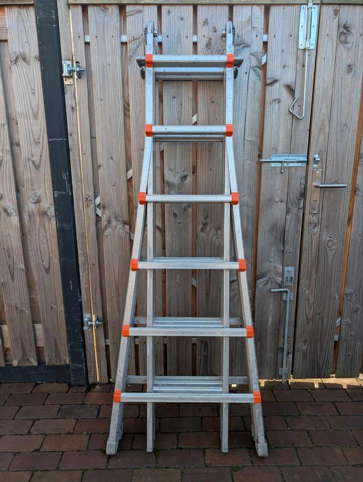 WAKU/4x6 TELESCOPISCHE TRAP/LADDER/TRAP/VOUWLADDER, Doe-het-zelf en Verbouw, Ladders en Trappen, Zo goed als nieuw, Trap, 4 meter of meer