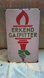 Emaille Muurplaat - Erkend Gasfitter, Ophalen of Verzenden