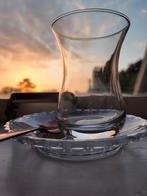 Turks theeglas met schotel en lepel, Glas of Glazen, Ophalen of Verzenden, Overige stijlen, Glas