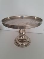 Riviera Maison zilver plateau met poot, Huis en Inrichting, Ophalen, Gebruikt, Rond, Metaal