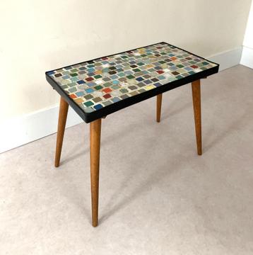 Vintage mozaiek bijzettafel plantentafel beschikbaar voor biedingen