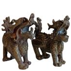 Set van twee bronzen Chinese Foo Dogs, Ophalen of Verzenden, Gebruikt