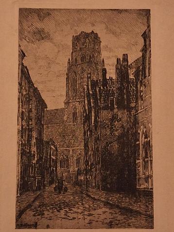 Ets van een Rotterdamse kathedraal van Matthes beschikbaar voor biedingen