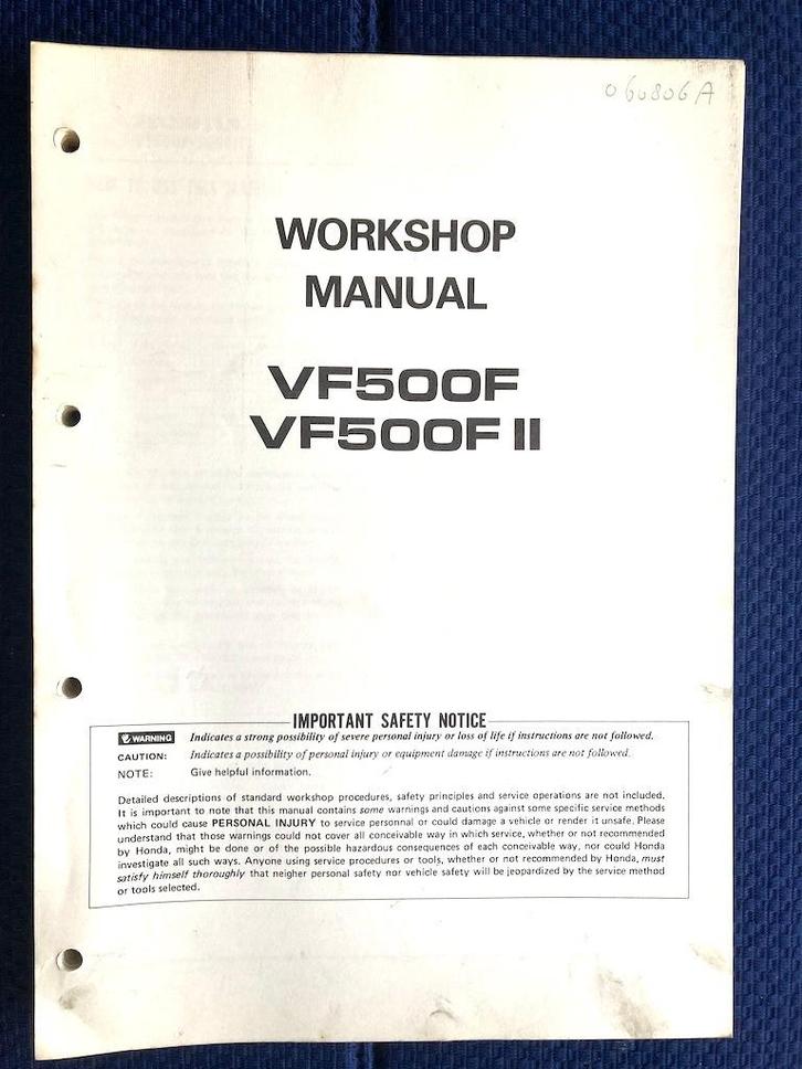 Honda VF500F VF500 F2 1984-1985 Service Manual, Motoren, Handleidingen en Instructieboekjes, Honda, Verzenden