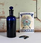 Antieke Franse apothekersfles stopfles cobalt blauw, Ophalen of Verzenden