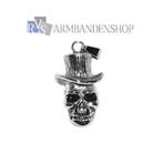 Rvs zilver skull hanger bikers doodskop doodshoofd biker, Overige materialen, Verzenden, Nieuw, Kruis of Symbool