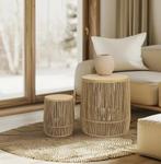 Set van 2 bijzettafeltjes, Huis en Inrichting, Tafels | Bijzettafels, Minder dan 45 cm, Minder dan 55 cm, Rond, Ophalen of Verzenden