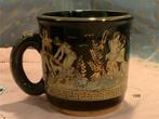 Greek 24K Spyropoulos Mug, Black and Gold, scenes, Ophalen of Verzenden