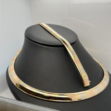 Gouden Omega collier tricolor + Omega armband  Occassion beschikbaar voor biedingen