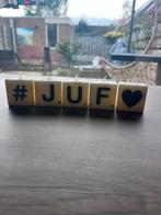 Set kaarsen met tekst #JUF, Overige materialen, Nieuw, Ophalen of Verzenden, Crème