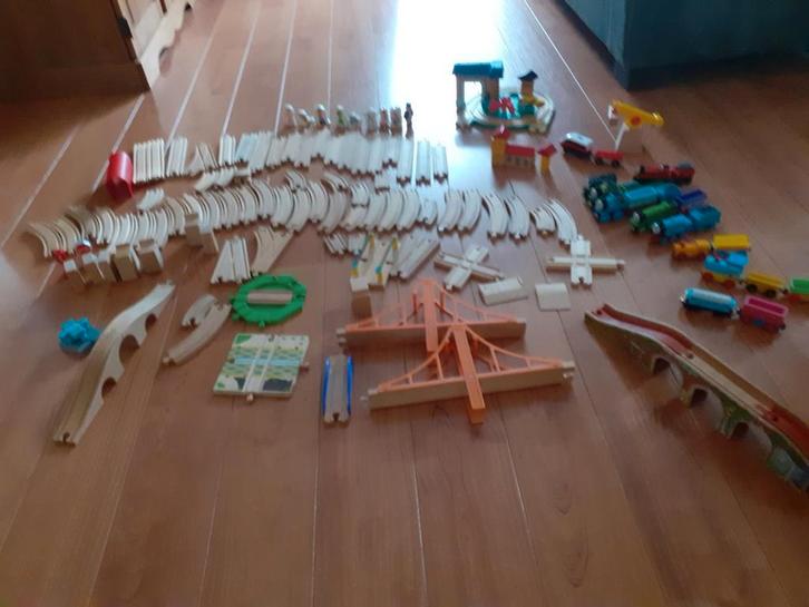 Speelset treinen, Kinderen en Baby's, Speelgoed | Houten speelgoed, Gebruikt, Ophalen