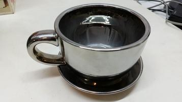 XXL zilverkleurig kopje – koffie, plantenbak of goudvishuis beschikbaar voor biedingen