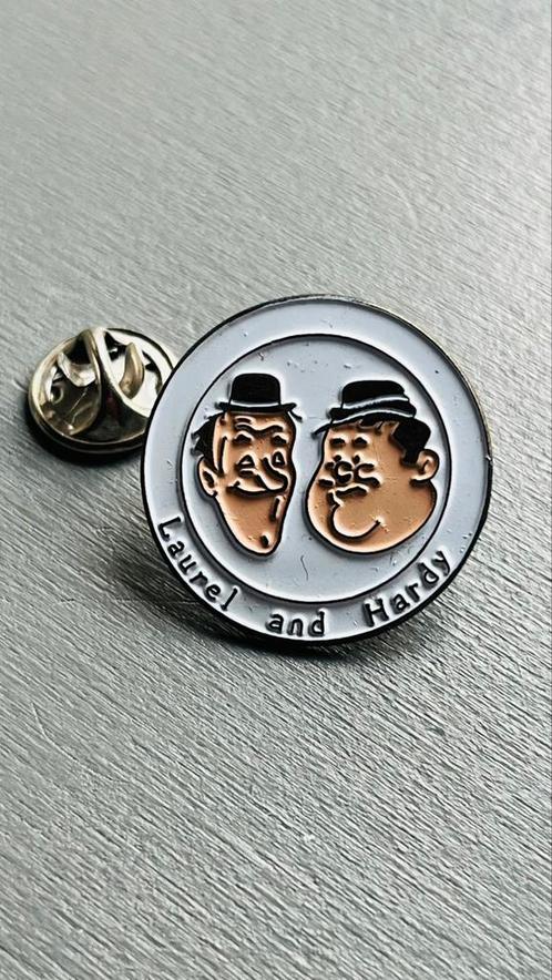 Laurel and Hardy pin, Verzamelen, Speldjes, Pins en Buttons, Zo goed als nieuw, Ophalen of Verzenden