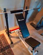 Bankdruk set met extra gewichten, Sport en Fitness, Fitnessapparatuur, Ophalen of Verzenden, Zo goed als nieuw, Metaal, Krachtstation