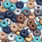 50 stuks gemengde kleur houten disc kralen.10 mm, Nieuw, Kraal, Ophalen of Verzenden