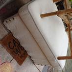 Poef ikea creme knoopjes, Huis en Inrichting, Banken | Voetenbanken en Poefen, Ophalen, Minder dan 50 cm, Gebruikt, Rond