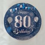 80ste Verjaardag Borden 32 stuks - Feestdecoratie, Ophalen of Verzenden, Nieuw, Feestartikel, Verjaardag