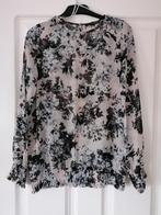 Leuke gebloemde doorzichtige blouson, Kleding | Dames, Blouses en Tunieken, Ophalen of Verzenden, Zo goed als nieuw, Maat 38/40 (M)