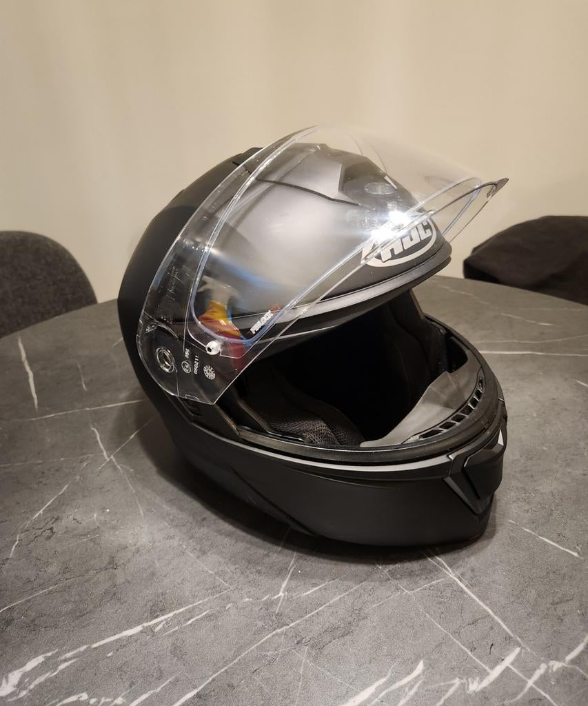 Systeem Motorhelm i90 - Mat Zwart (Maat S) - MET ZON VISIER!, Motoren, Kleding | Motorhelmen, Systeemhelm, Dames, HJC, Ophalen of Verzenden