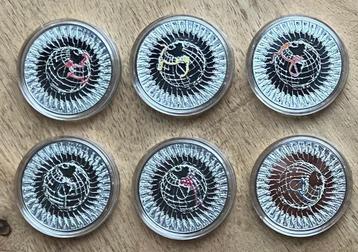 Serie 5 euro zilver gekleurd 'Vrede van Utrecht'  beschikbaar voor biedingen