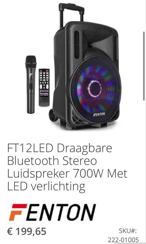 ZGAN Fenton FT12 LED Partybox, 700 Watt, Draadloos, Karaoke!, Audio, Tv en Foto, Karaoke-apparatuur, Zo goed als nieuw, Ophalen of Verzenden