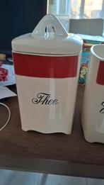 Vintage voorraadpotten regout Maastricht thee vermicelli ret, Ophalen of Verzenden