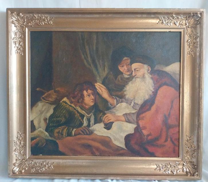 n Govert Flinck - Izaak zegent Jacob - 19e eeuw, Antiek en Kunst, Kunst | Schilderijen | Klassiek, Ophalen