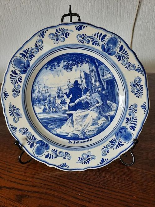 Delftsblauw wandbord De Zeilenmaker, Antiek en Kunst, Antiek | Wandborden en Tegels, Ophalen