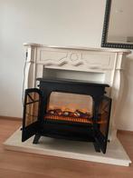Hout openhaardmantel met elektrische kachel, Huis en Inrichting, Ophalen, Zo goed als nieuw, Elektrisch, Overige soorten