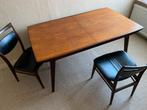 Louis van Teeffelen vintage eettafel met stoelen, Huis en Inrichting, Tafels | Eettafels, 50 tot 100 cm, 100 tot 150 cm, Teakhout